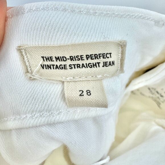 MADEWELL White Mid Rise Perfect Vintage Straight Leg Jeans Size 28 - Picture 7 of 8